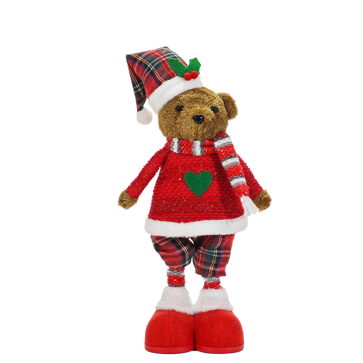 WeRChristmas Statuetta Natalizia Fata Con Gambe Regolabili | Altezza 40-70 Cm, Giacca Rosa, Tutù Bianco, Corona Oro, Decorazione Casa