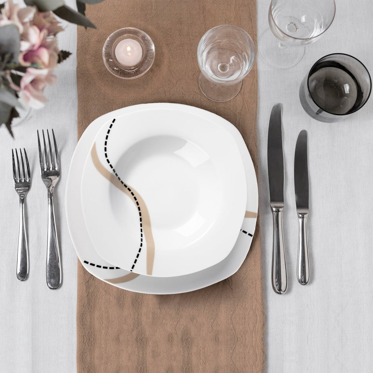 Set Piatti In Porcellana 12 Pezzi Per 4 Persone | Rabat Plate, Elegante, Adatto A Lavastoviglie, Forno E Microonde, Smaltato, Sicuro - 3
