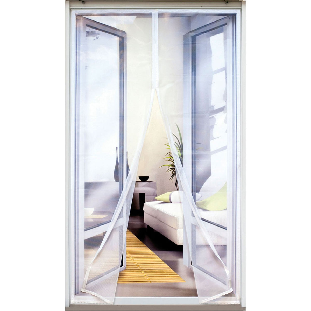 Zanzariera Magnetica Per Finestre 80x160 Cm - Montaggio Facile, Bianca, A Prova Di Insetti