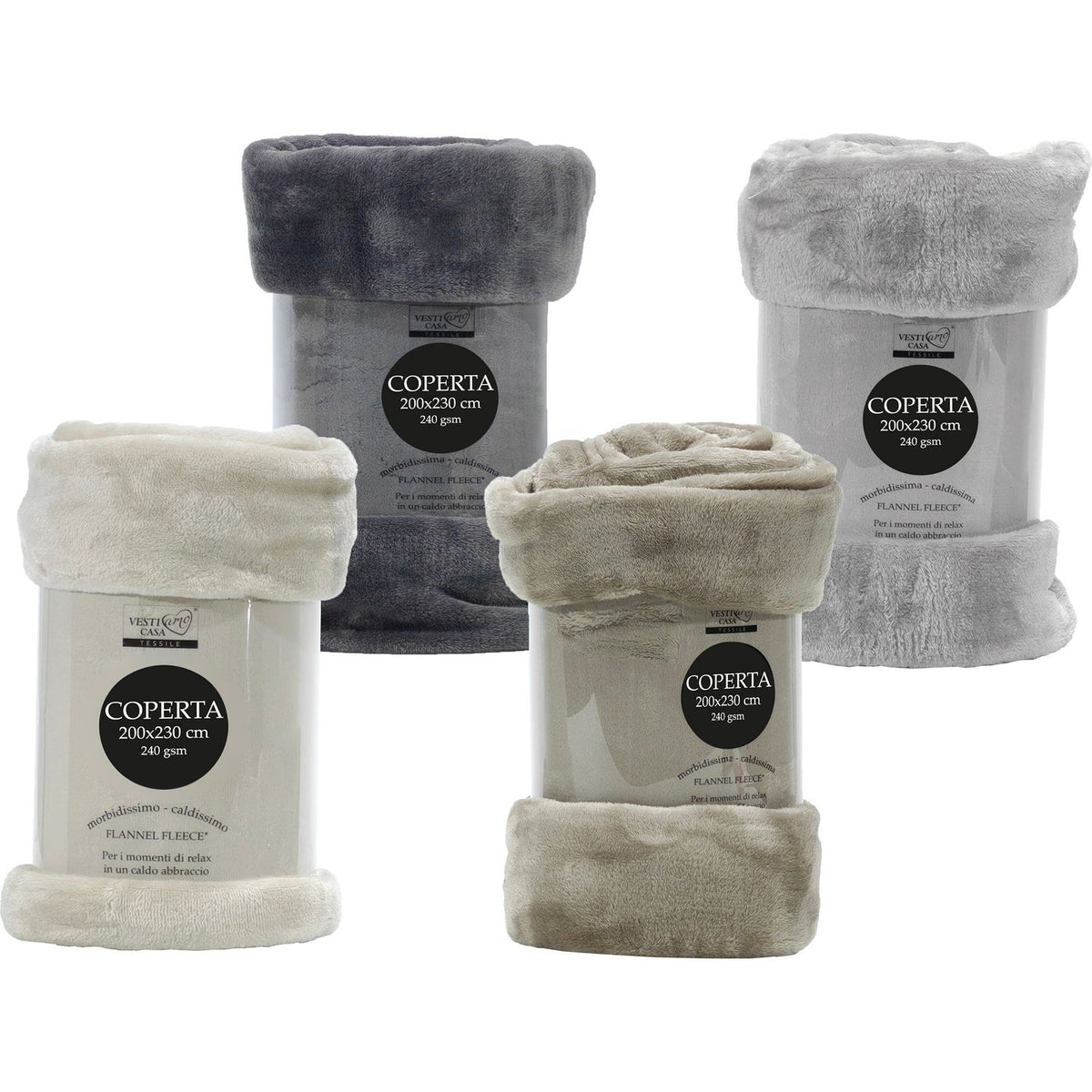 Corredocasa Plaid In Pile Tinta Unita Morbidissimo Per Divano, Letto Qualita' Superiore (200x220 Blu