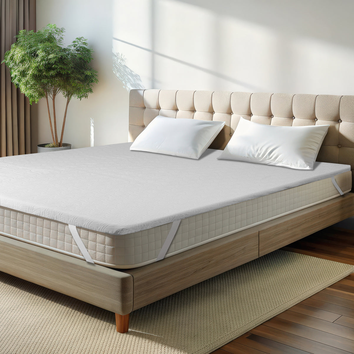 LINSY LIVING Topper per materasso in memory foam, 5 cm, in memory foam rinfrescante infuso di gel per mal di schiena, topper per letto, certificato CertiPUR-US, dimensioni standard