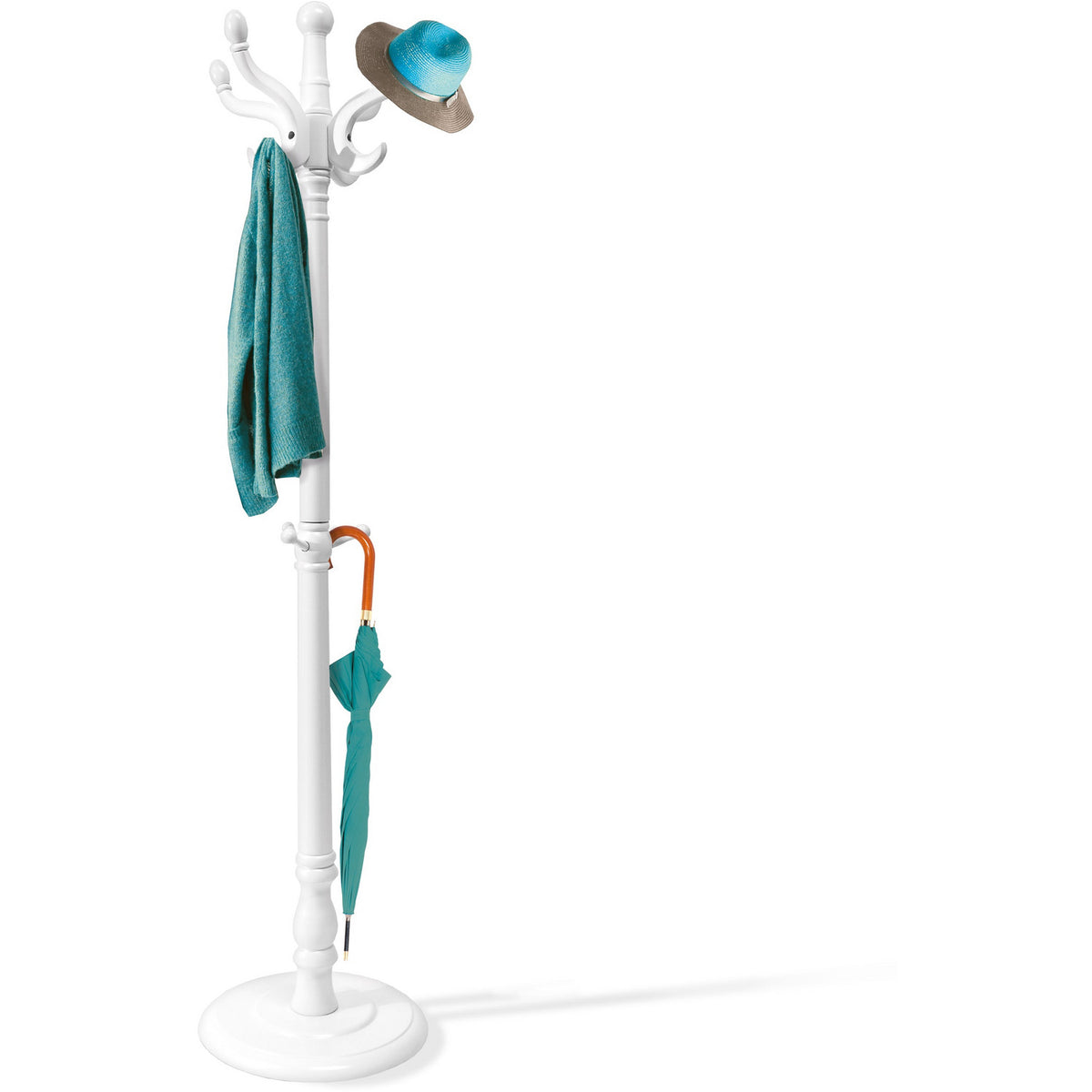 COM-FORT HOUSE Appendiabiti In Legno Con Clip In Metallo – 12 Pezzi Da 45 Cm, Bianco, Gancio Girevole In Acciaio Inox, Grucce Per Pantaloni E Gonne - 4