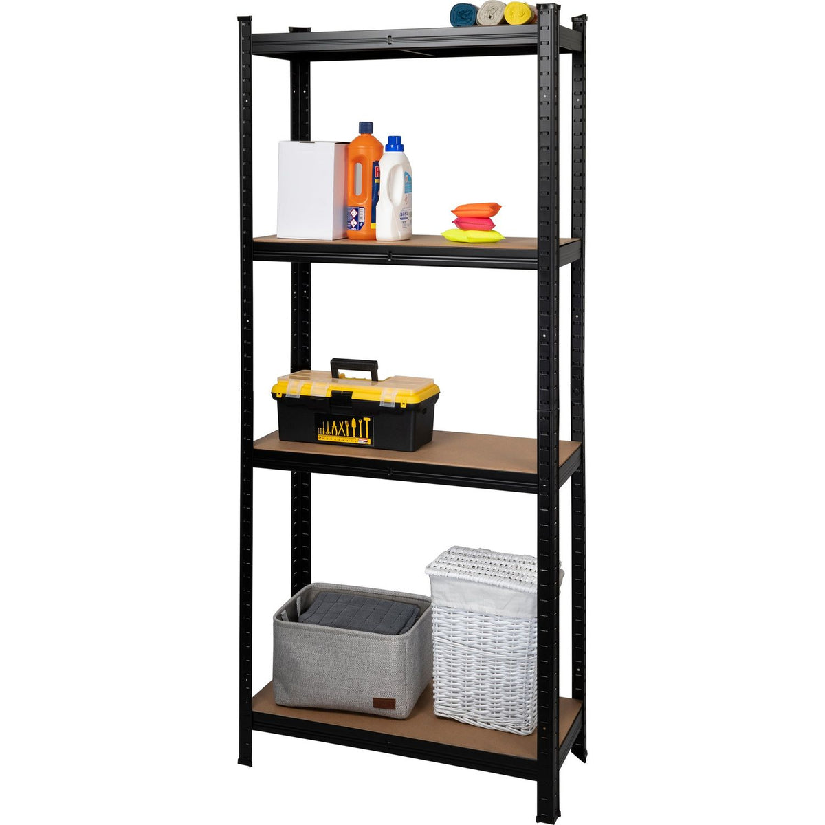 VESTIAMO CASA - Scaffale Multiuso in metallo Nero 4 ripiani - h173x75x –  Shop On Line Happy Casa Store