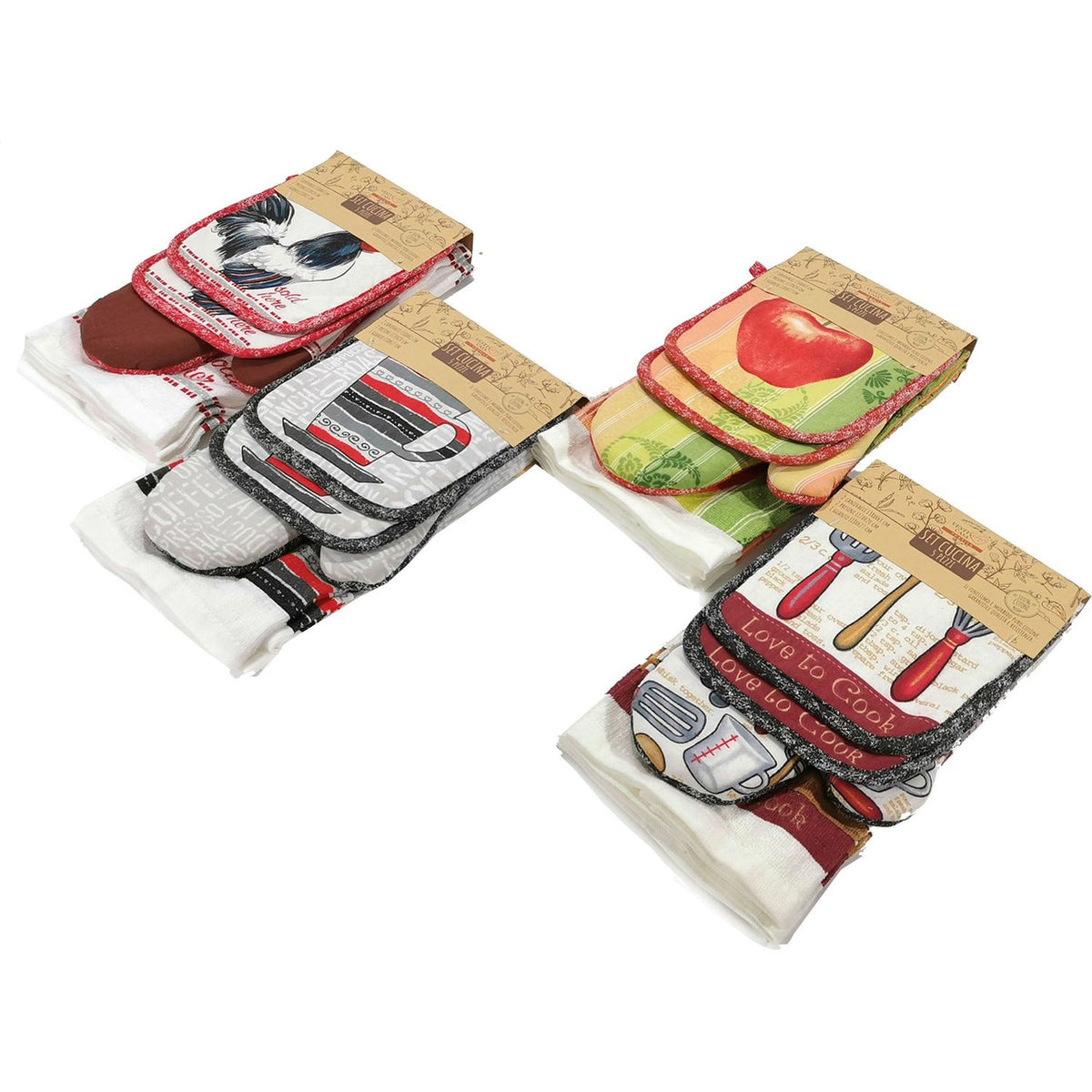 VESTIAMO CASA - Set Cucina guanto con 2 canovacci e 2 presine – Shop On  Line Happy Casa Store