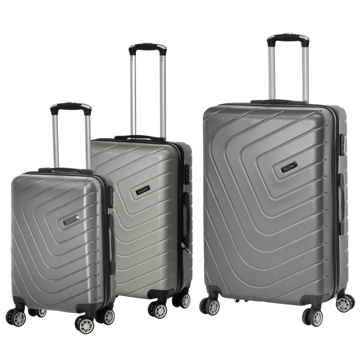 FREE TIME Set Trolley Semirigido Grigio in ABS con ruote