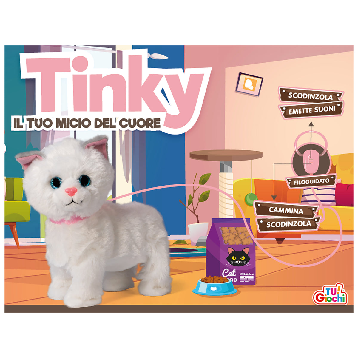 Giocattolo Gatto Interattivo - Gattino Che Cammina E Miagola Per Bambini