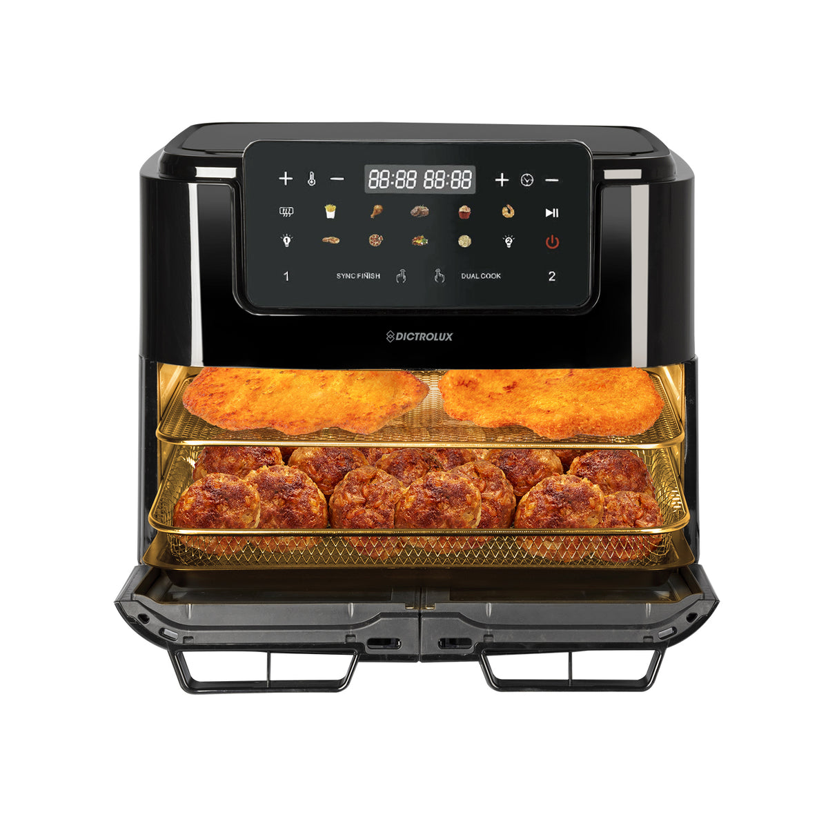 DICTROLUX Friggitrice Ad Aria Multifunzione Fry Cook 12 Litri 2600 W dictrolux-friggitrice-ad-aria-multifunzione-fry-cook-12-litri-2600-w