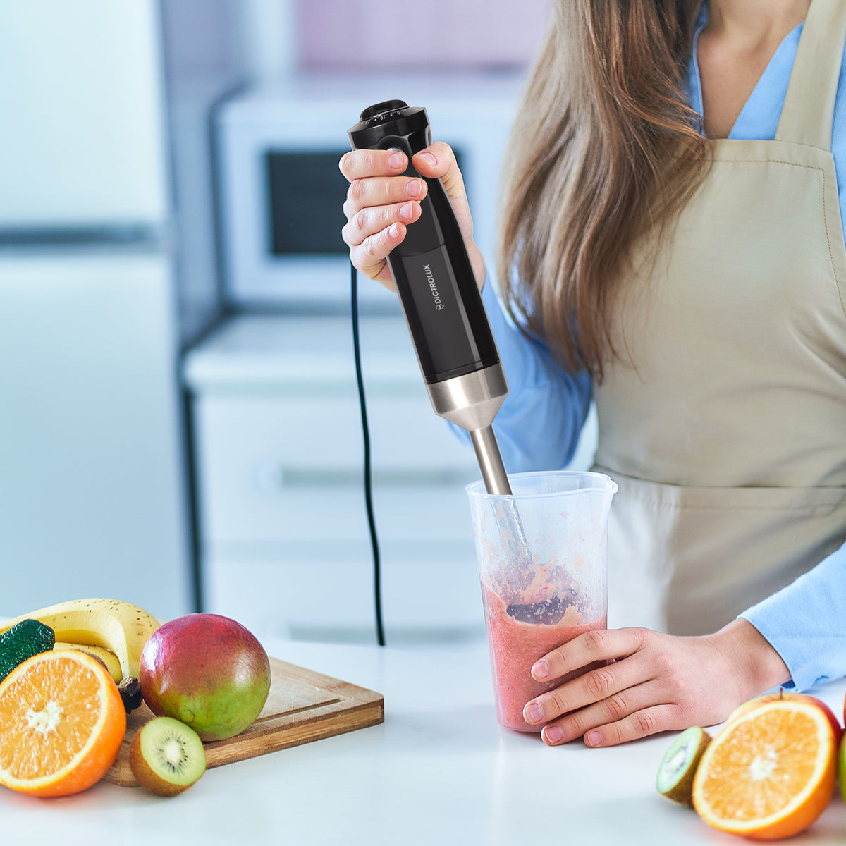 Frullatore Manuale Chowmei 1300W - Set Multifunzione Con 5 Accessori, Ciotola 860ml, Funzione Turbo - Foto 11