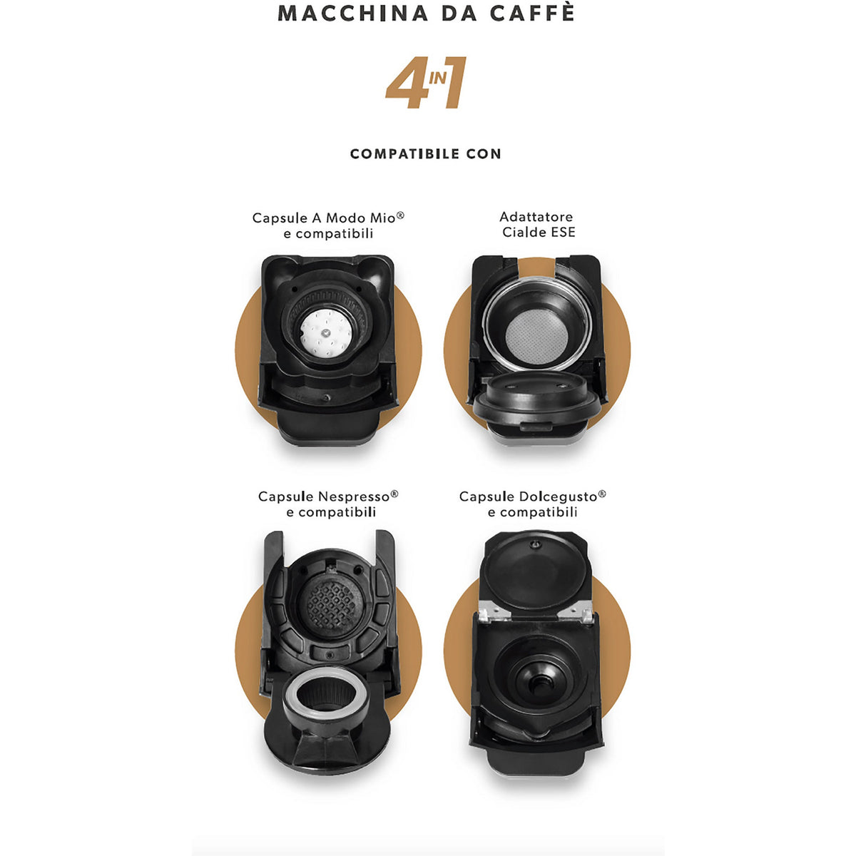 Macchina da Caffe' Multi Capsule 4 in 1