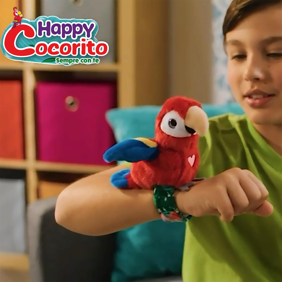 Peluche Pappagallo Morbido 25 Cm – Cuscino Giocattolo Per Bambini, Simpatico Pappagallo Paffuto (Blu, Rosso, Verde, Bianco)