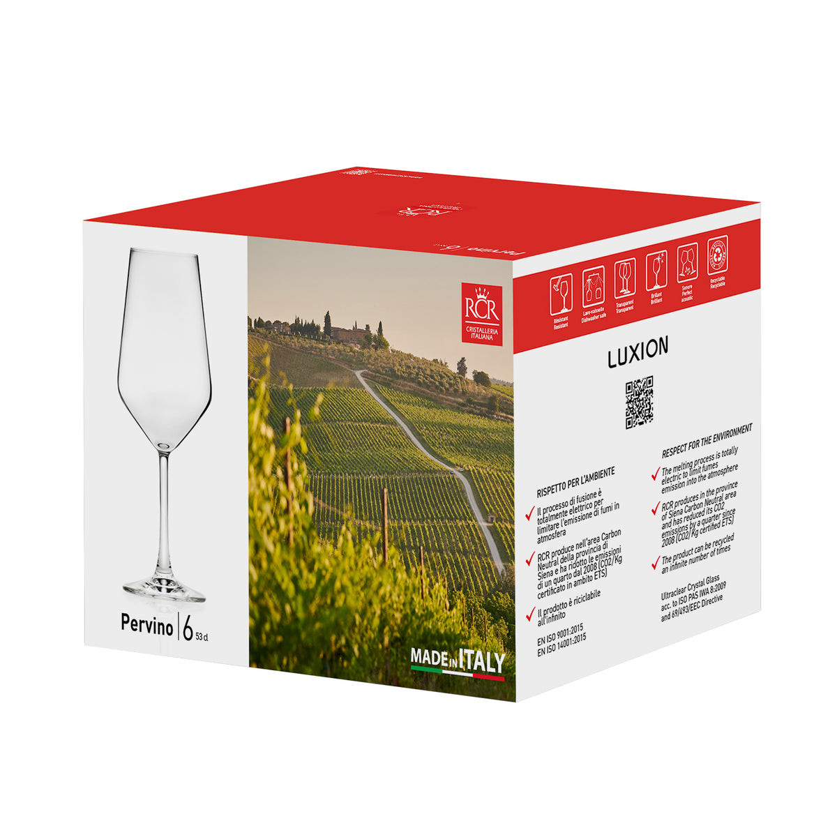 6 Calici In Vetro RCR Aria Da 55 Cl - Per Vino, Spumante E Cocktail, Made In Italy - Foto 6