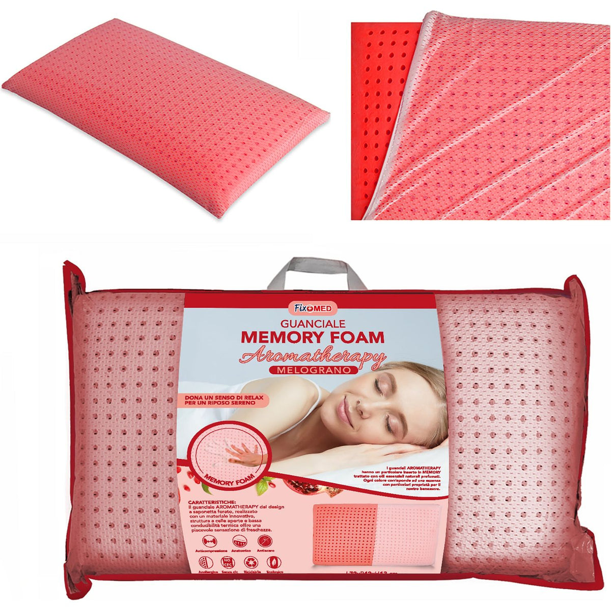 FIXOMED - Guanciale Memory Foam Aromatherapy - h13x72x42 cm – Shop On Line  Happy Casa Store