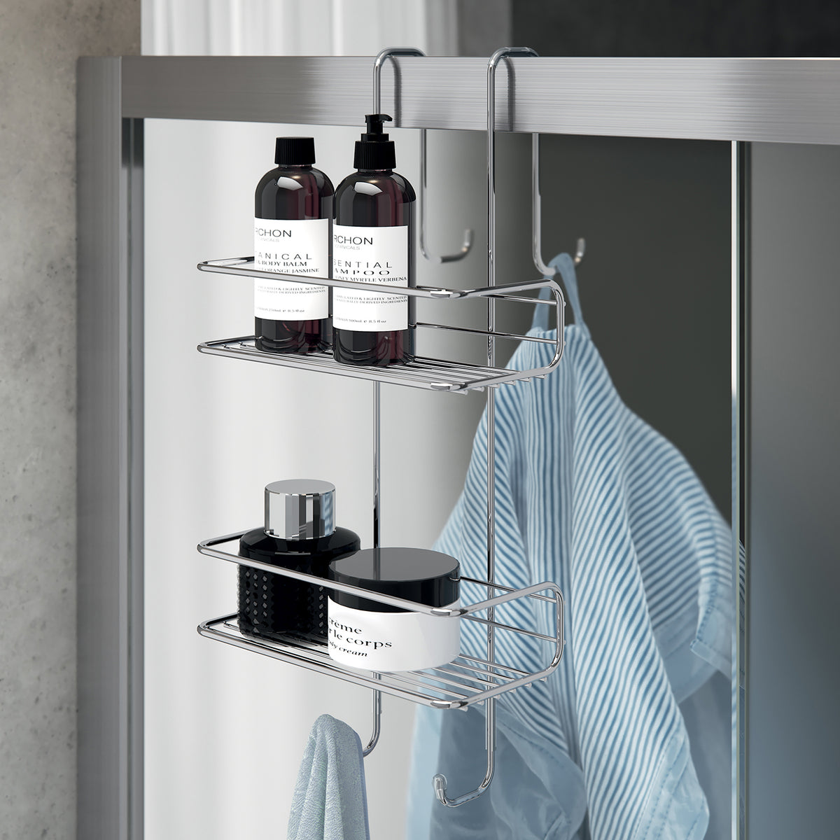HomeHacks Portaoggetti per doccia, senza fori, antiruggine, ripiani HomeHacks Portaoggetti per doccia, senza fori, antiruggine, ripiani