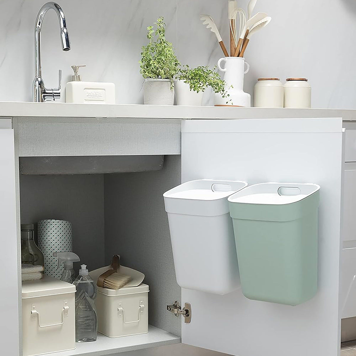 Set 4 Secchi Per Raccolta Differenziata Rotho - 25L E 40L, Impilabili E Con Coperchio - Foto 6