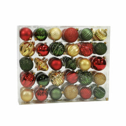VESTIAMO CASA GRAN NATALE - Palle di Natale oro verde e rosso - set 60 pezzi