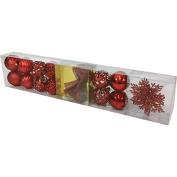 VESTIAMO CASA GRAN NATALE - Palle di Natale rosse con decorazioni natalizie - set 16 pezzi