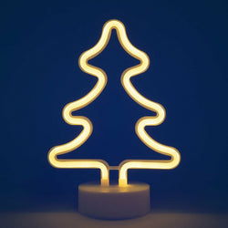 DICTROLUX - Albero luminoso effetto neon bianco caldo 93 Led h26 cm - Decorazione natalizia luminosa