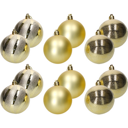 VESTIAMO CASA GRAN NATALE - Palle di Natale oro set 12 pezzi diametro 8cm