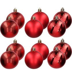 VESTIAMO CASA GRAN NATALE - Palle di Natale rosse set 12 pezzi - diametro 8cm