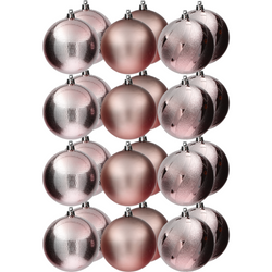 VESTIAMO CASA GRAN NATALE - Palle di Natale rosa set 24 pezzi diametro 6 cm
