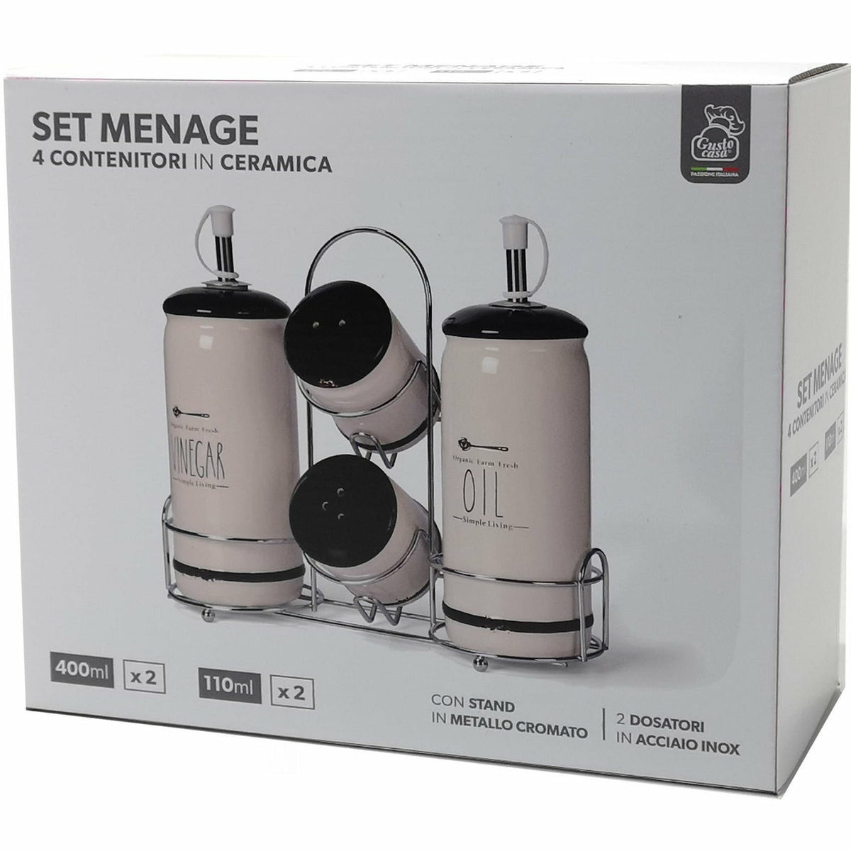 SET 4 UTENSILI PC204954 CON CONTENITORE CERAMICA su Shop in Casa