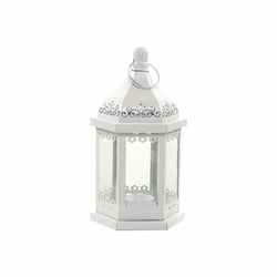 VESTIAMO CASA - Lanterna portacandele bianca - h24x13x13 cm