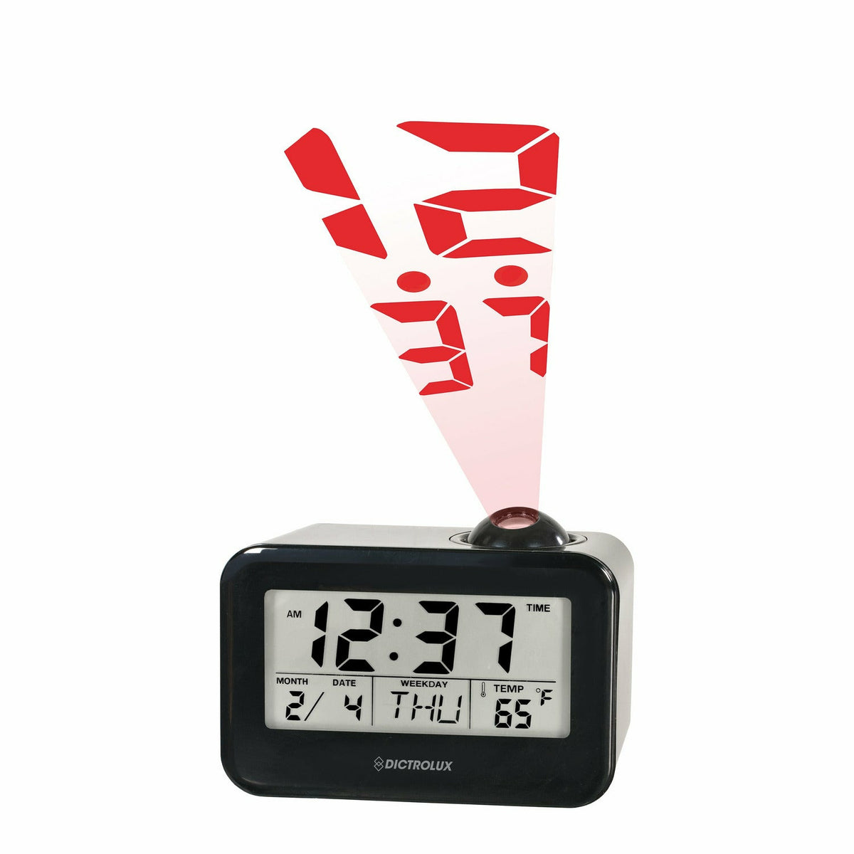 RWSRW Sveglia digitale in legno con grande display LCD, funzionamento a (W9V