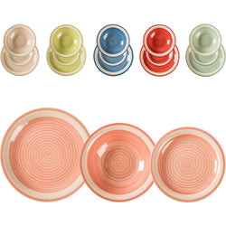 GUSTO CASA - Servizio di piatti Nobur multicolor in stoneware - 18 pezzi