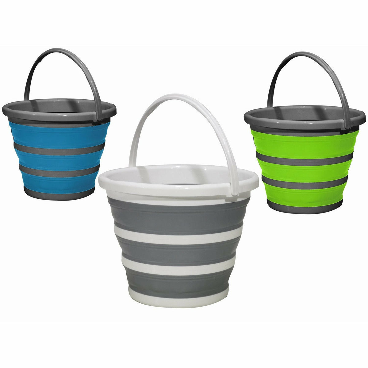 Secchio Pieghevole Multiuso 10L Con Spugna Antibatterica – Campeggio, Pesca, Casa - copertina
