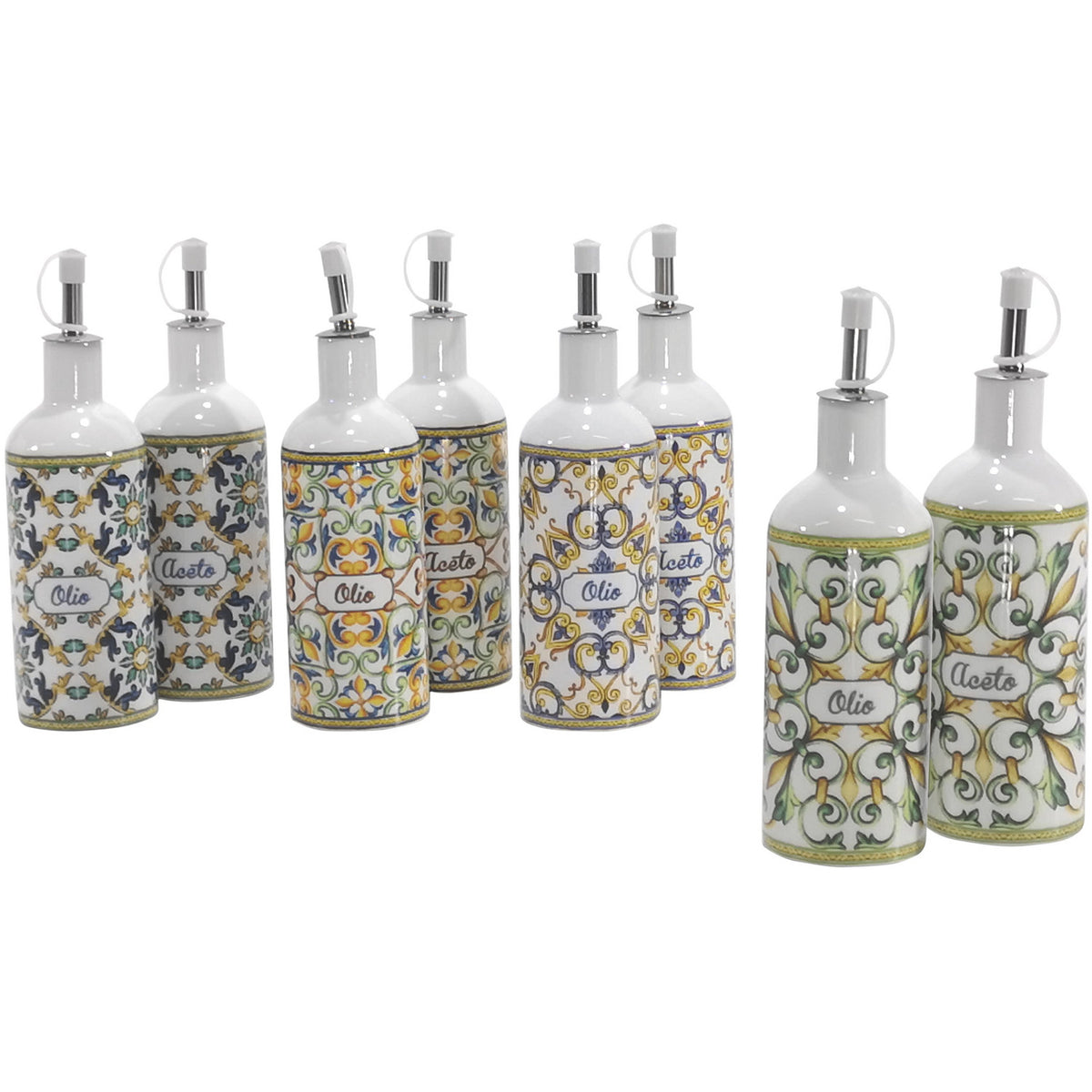 Set Olio E Aceto THUN Linea Country - Con Vassoietto, Porcellana Decorata A Mano - Foto 3