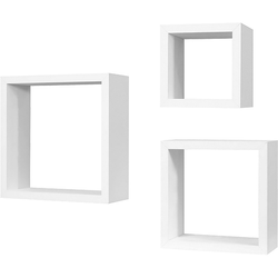 VESTIAMO CASA - Mensole Cubo da Parete in legno bianco - set 3 pezzi