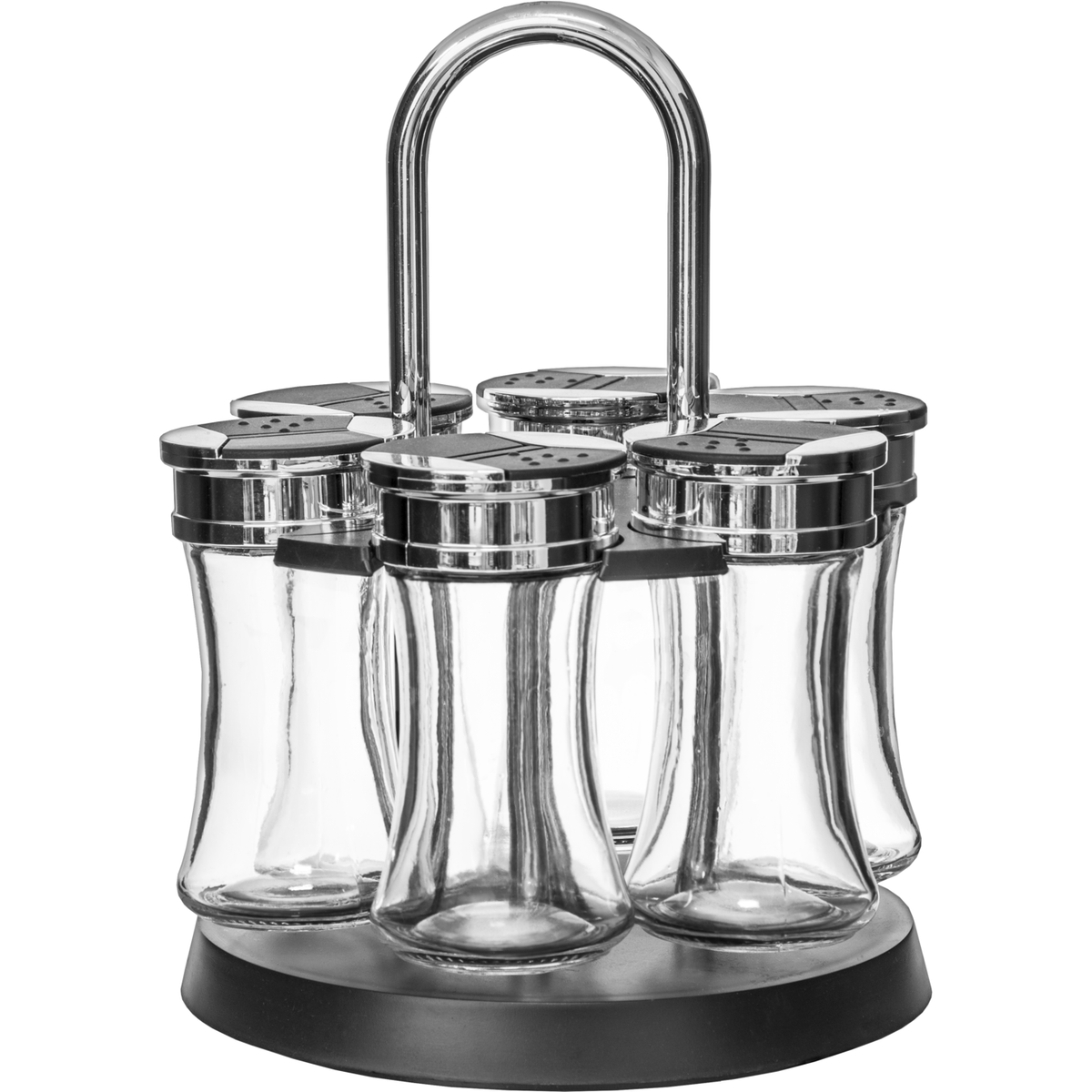 Set 3 Barattoli Per Spezie In Vetro Borosilicato – 300ml Con Coperchi Rotanti 3 Fori, Per Sale E Erbe
