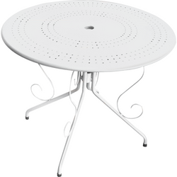 VESTIAMO CASA GIARDINO - Tavolo da Giardino Bianco diametro 100 cm