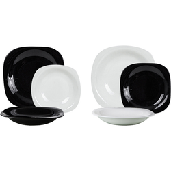 LUMINARC - Servizio di piatti Carine Black & white - 18 pezzi