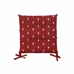 VESTIAMO CASA - Cuscino per sedia colore rosso con decoro cuori - 40x40 cm