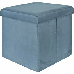 VESTIAMO CASA - Pouf contenitore grigio scuro in velluto richiudibile - 38x38 cm