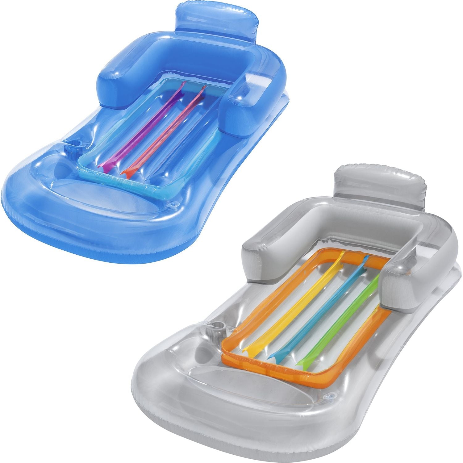 BESTWAY - Materassino gonfiabile con schienale Summer Colors 161x84cm