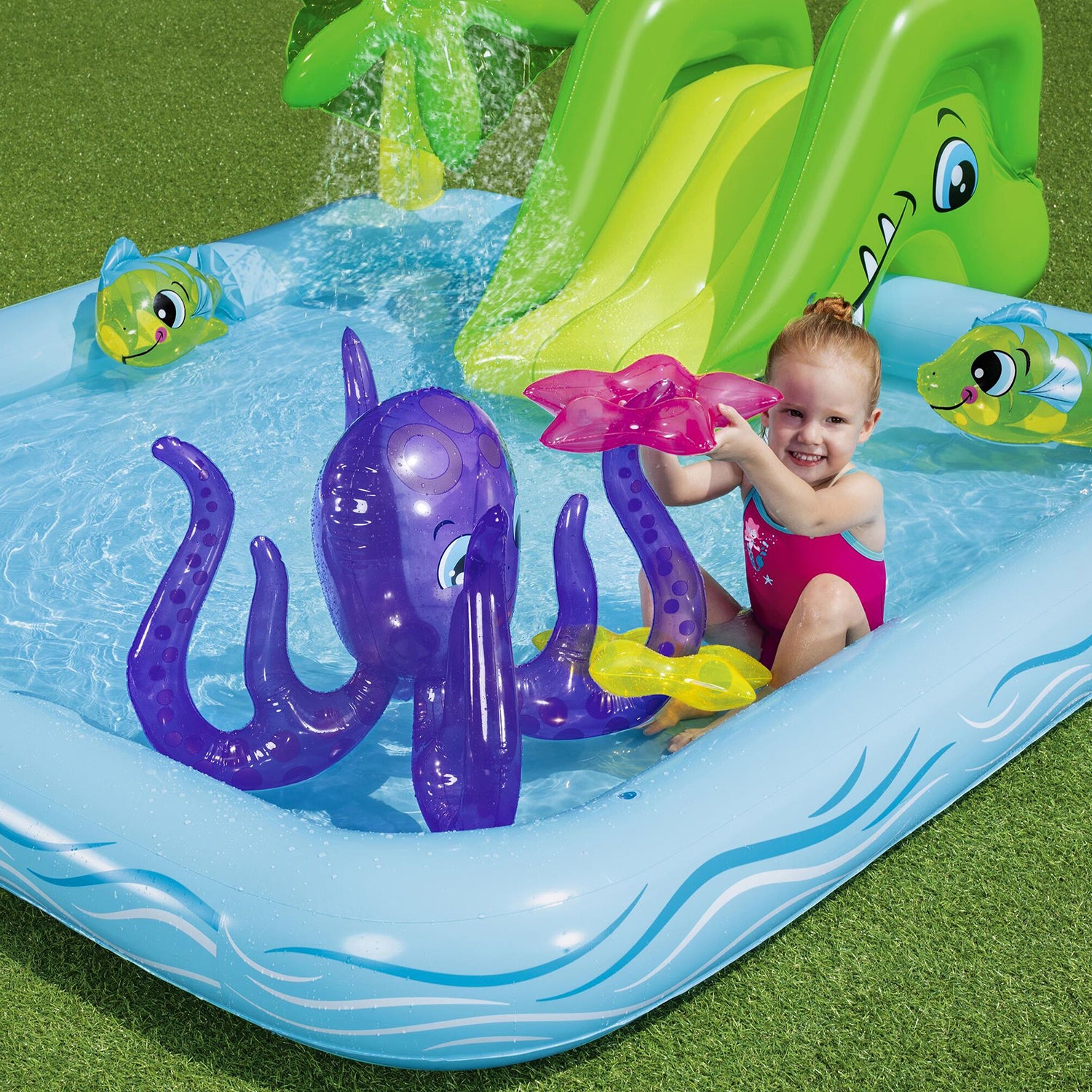 BESTWAY - Piscina Parco Giochi Gonfiabile Fantastic Aquarium 239x206 cm