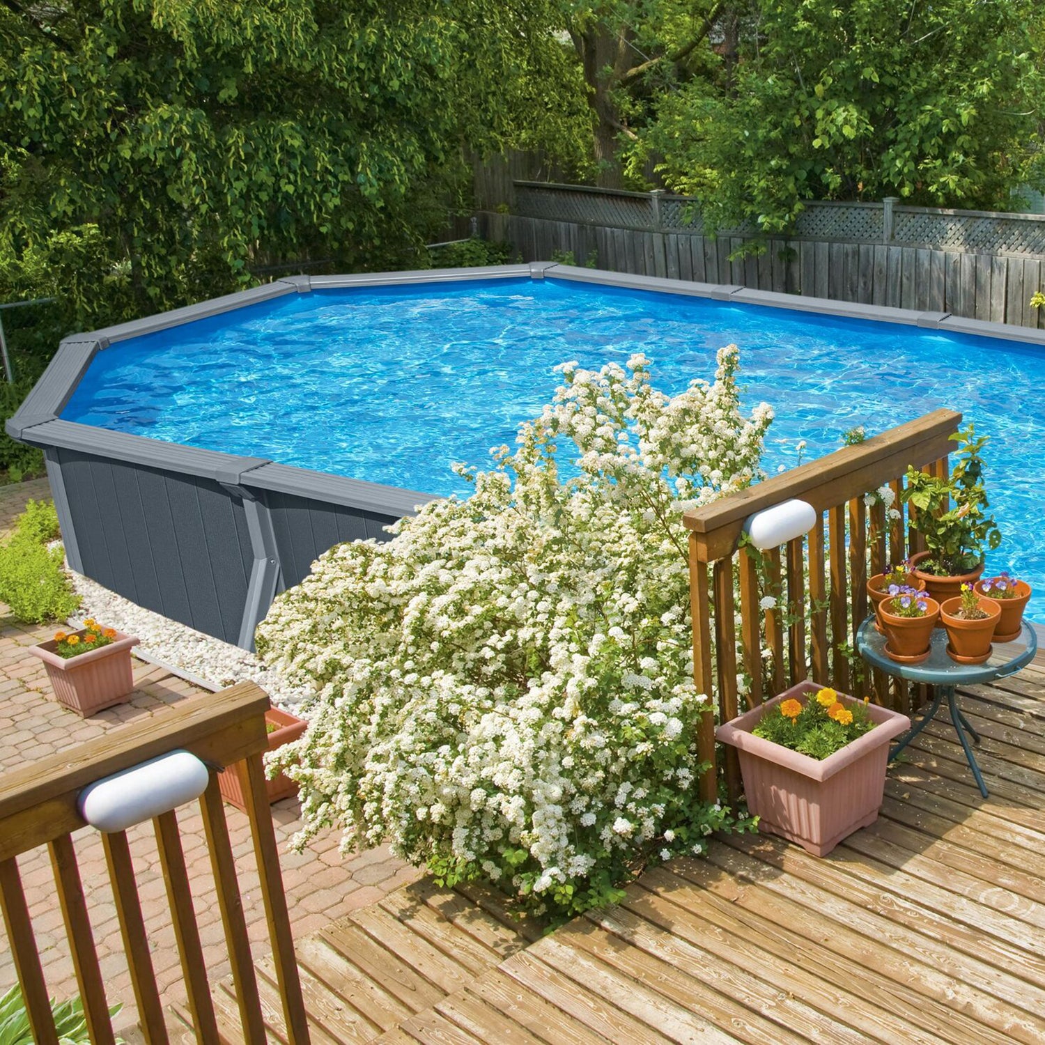 BESTWAY - Piscina fuori terra Ovale Hydrium™ Grigia Effetto Legno altezza 122x732x366 cm