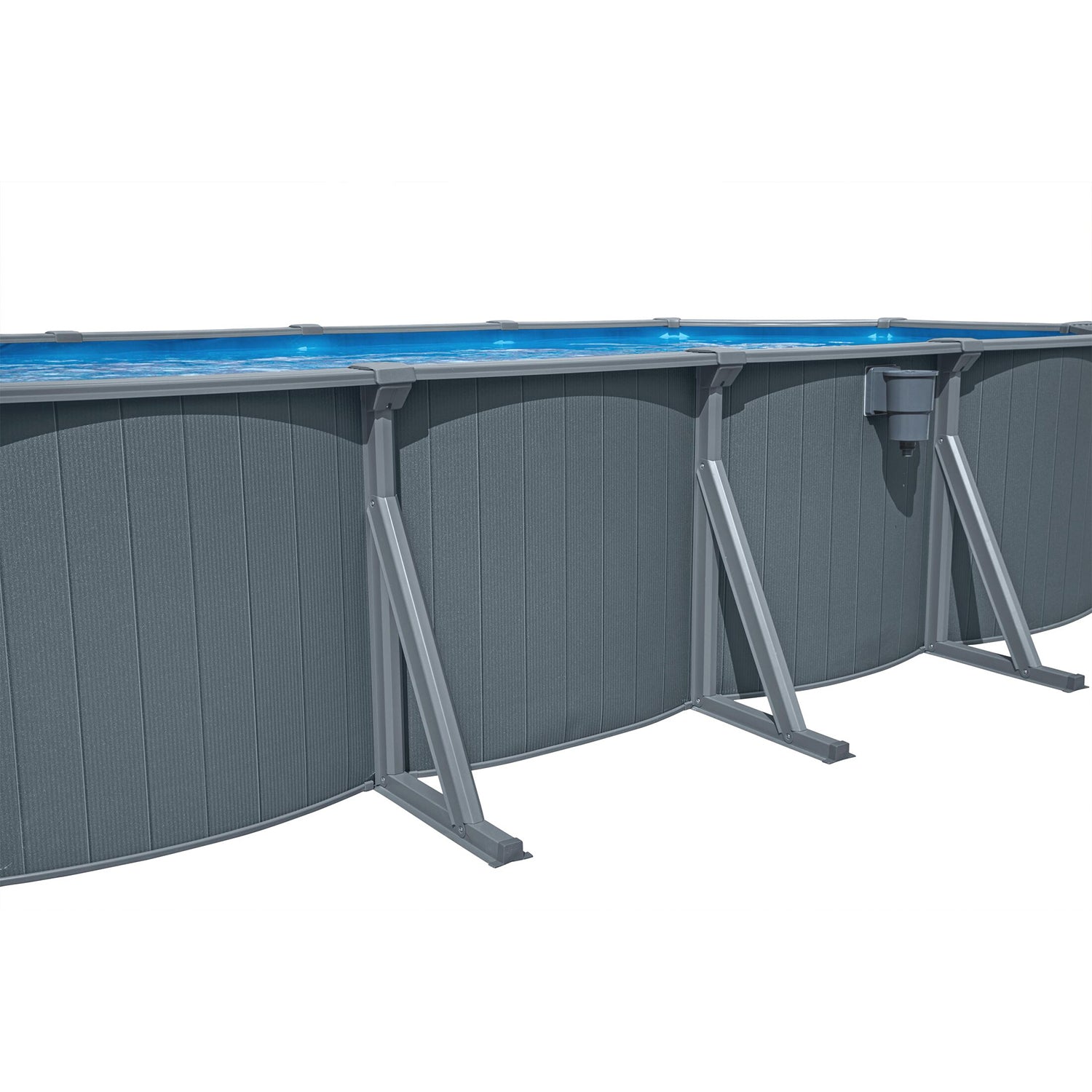 BESTWAY - Piscina fuori terra Ovale Hydrium™ Grigia Effetto Legno altezza 122x732x366 cm