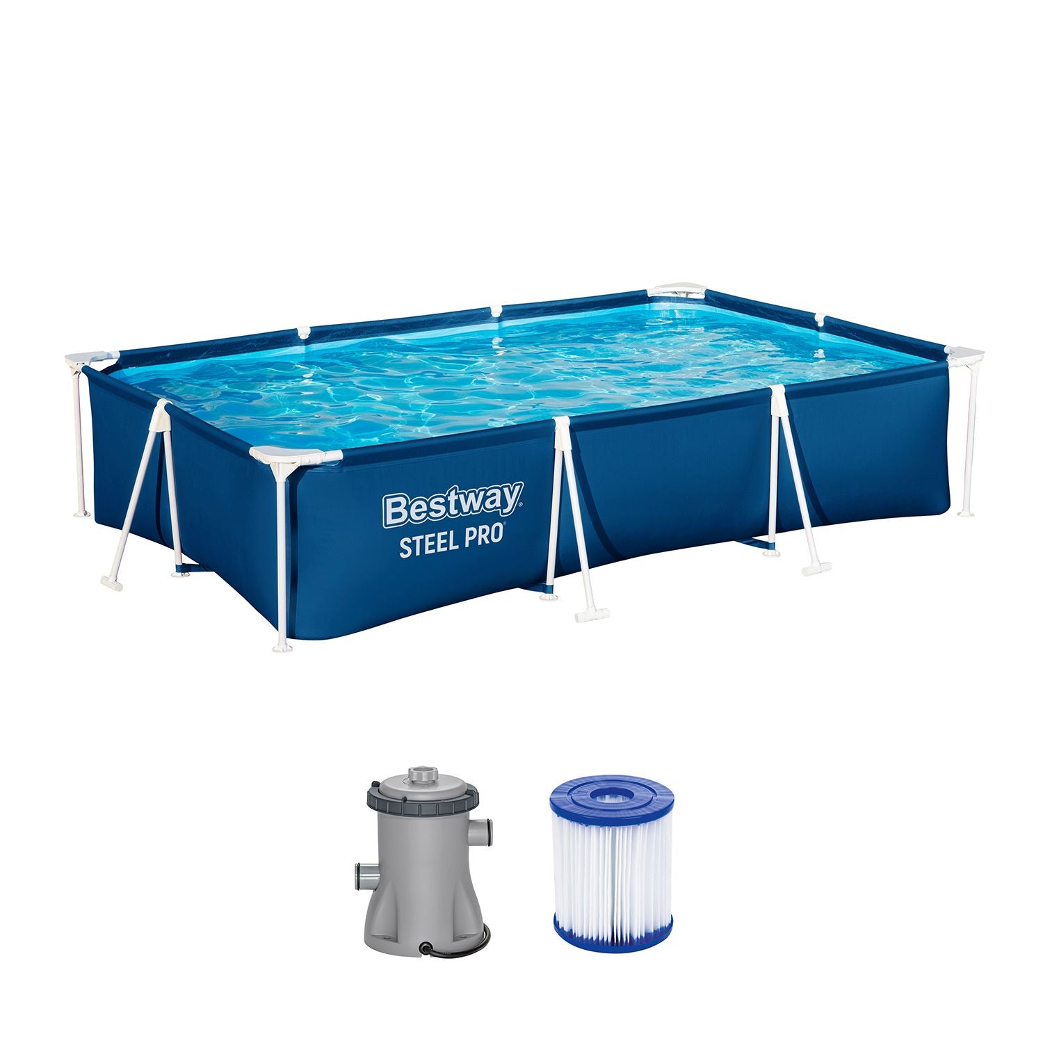 BESTWAY - Piscina Fuori Terra Rettangolare Steel Pro Frame - altezza 66x300x201 cm
