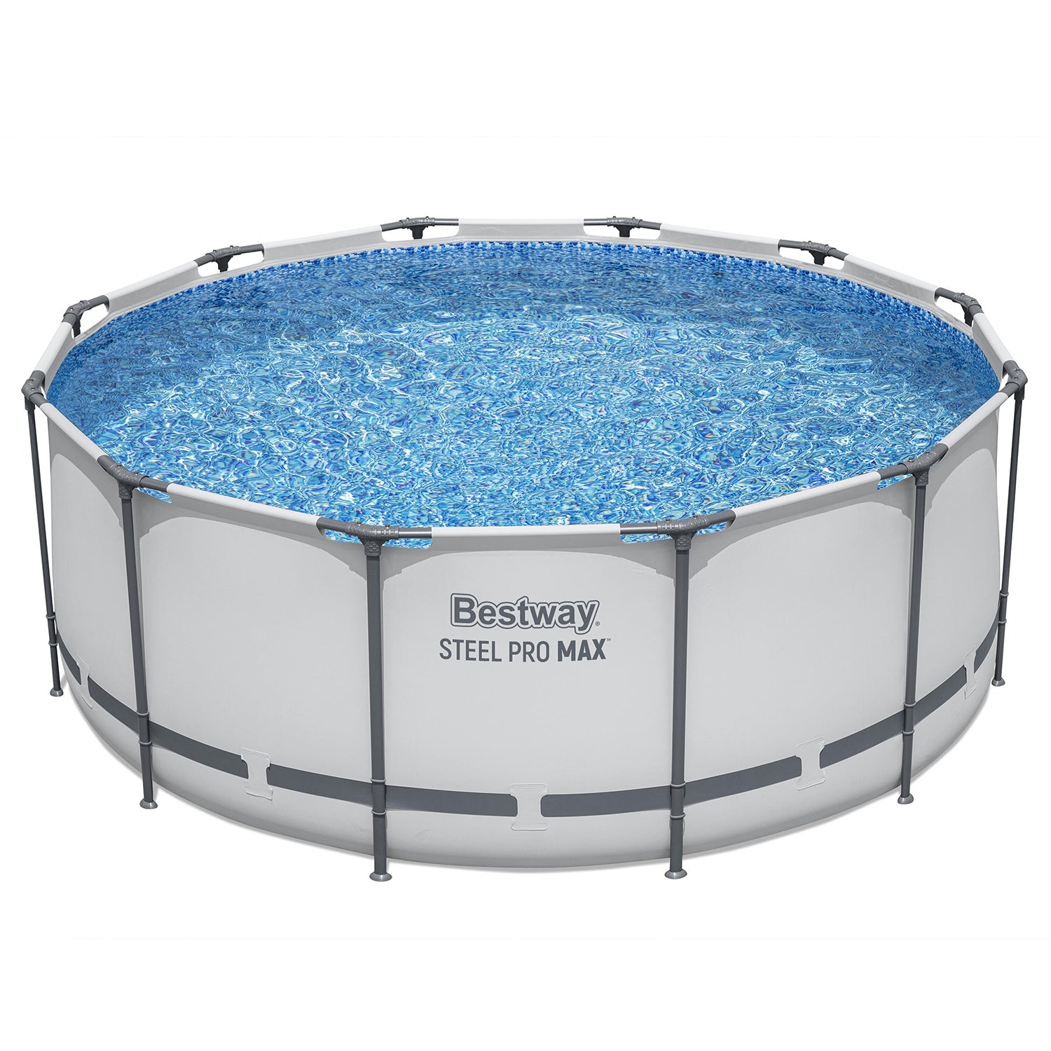 BESTWAY - Piscina Fuori Terra Rotonda Steel Pro MAX™ con Pompa Filtro, Scaletta e Copertura - altezza 122 cm diametro 366 cm