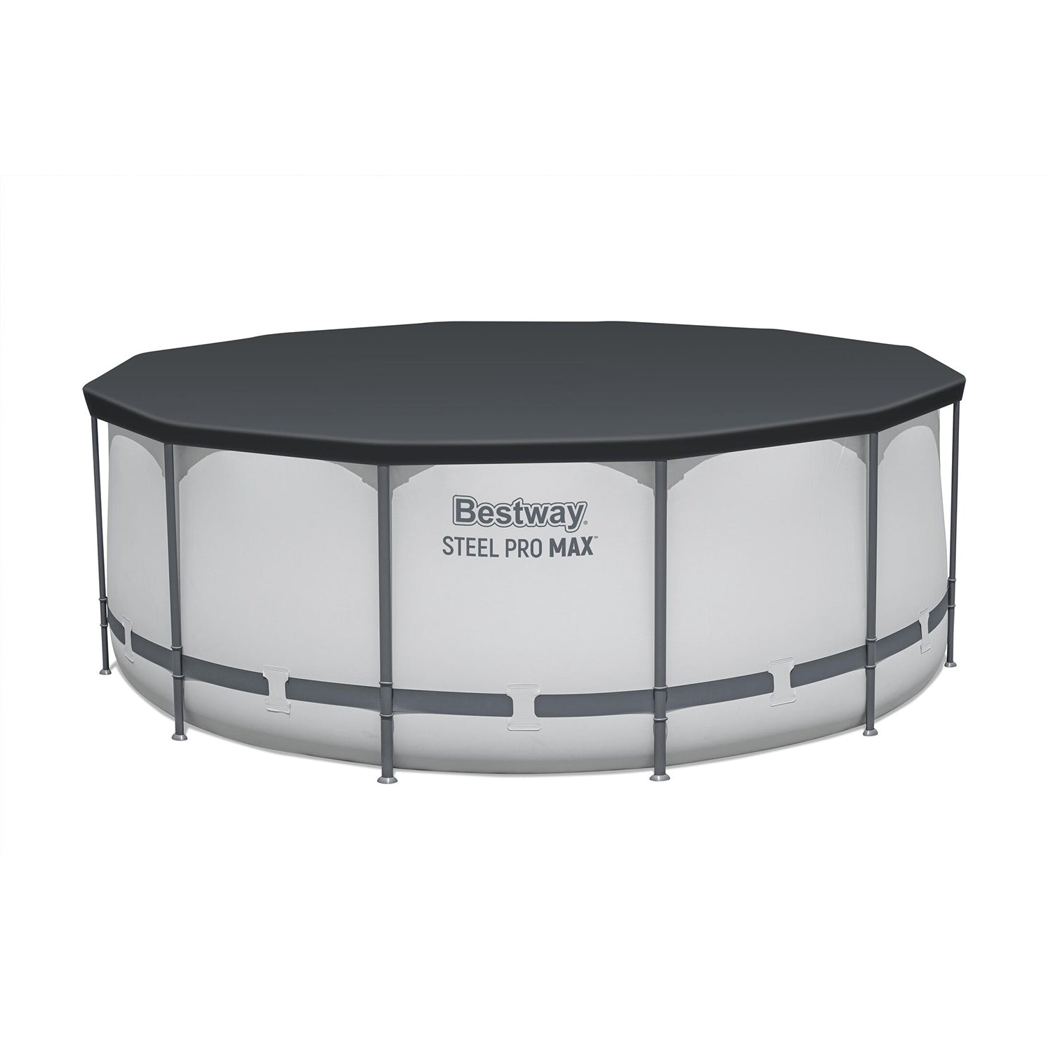 BESTWAY - Piscina Fuori Terra Rotonda Steel Pro MAX™ con Pompa Filtro, Scaletta e Copertura - altezza 122 cm diametro 366 cm