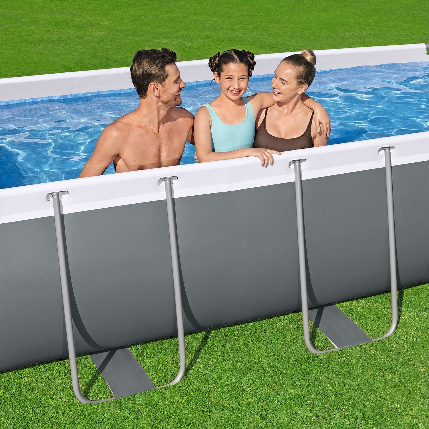 BESTWAY - Piscina fuori terra Rettangolare Power Steel - altezza 100x404x201 cm