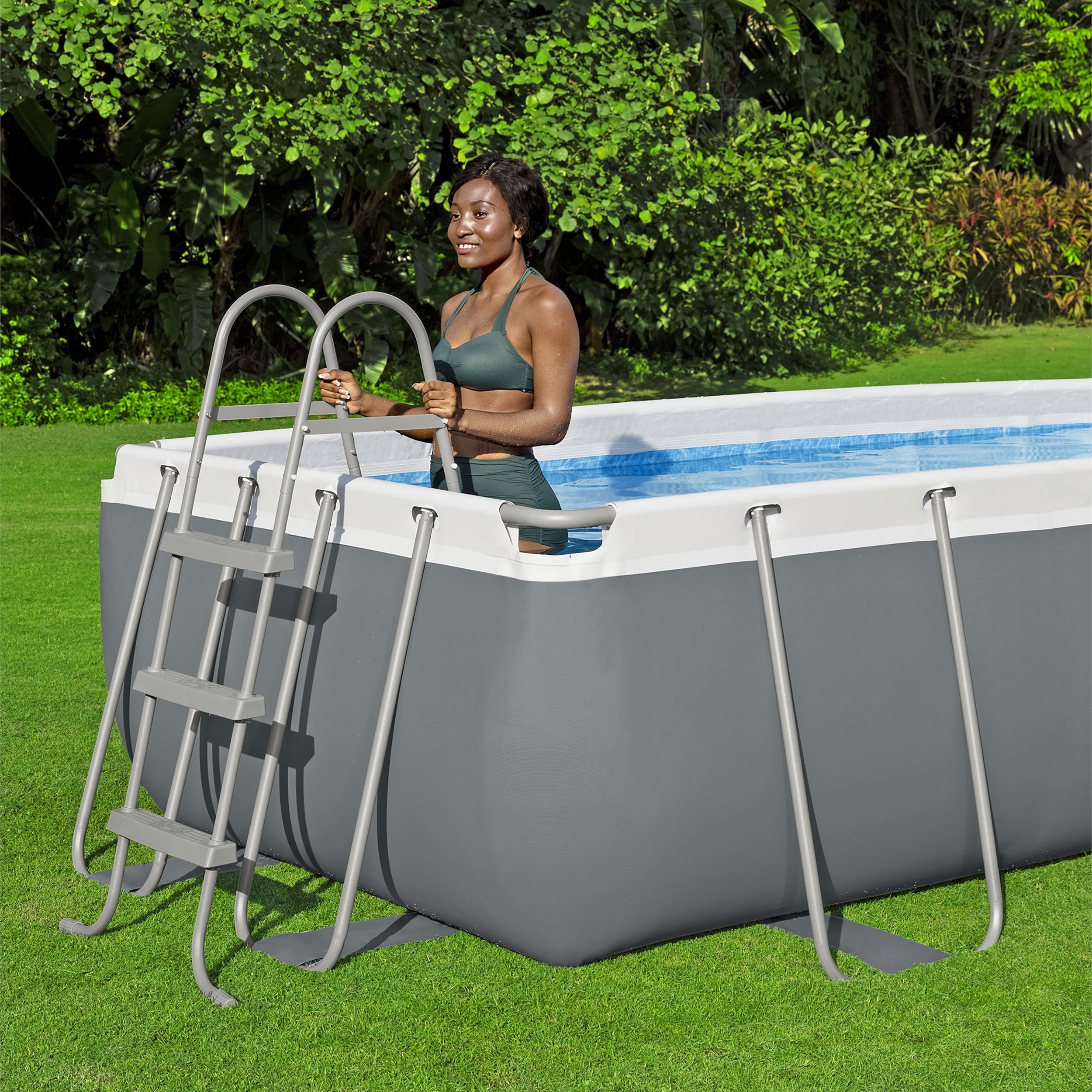 BESTWAY - Piscina fuori terra Rettangolare Power Steel - altezza 100x404x201 cm