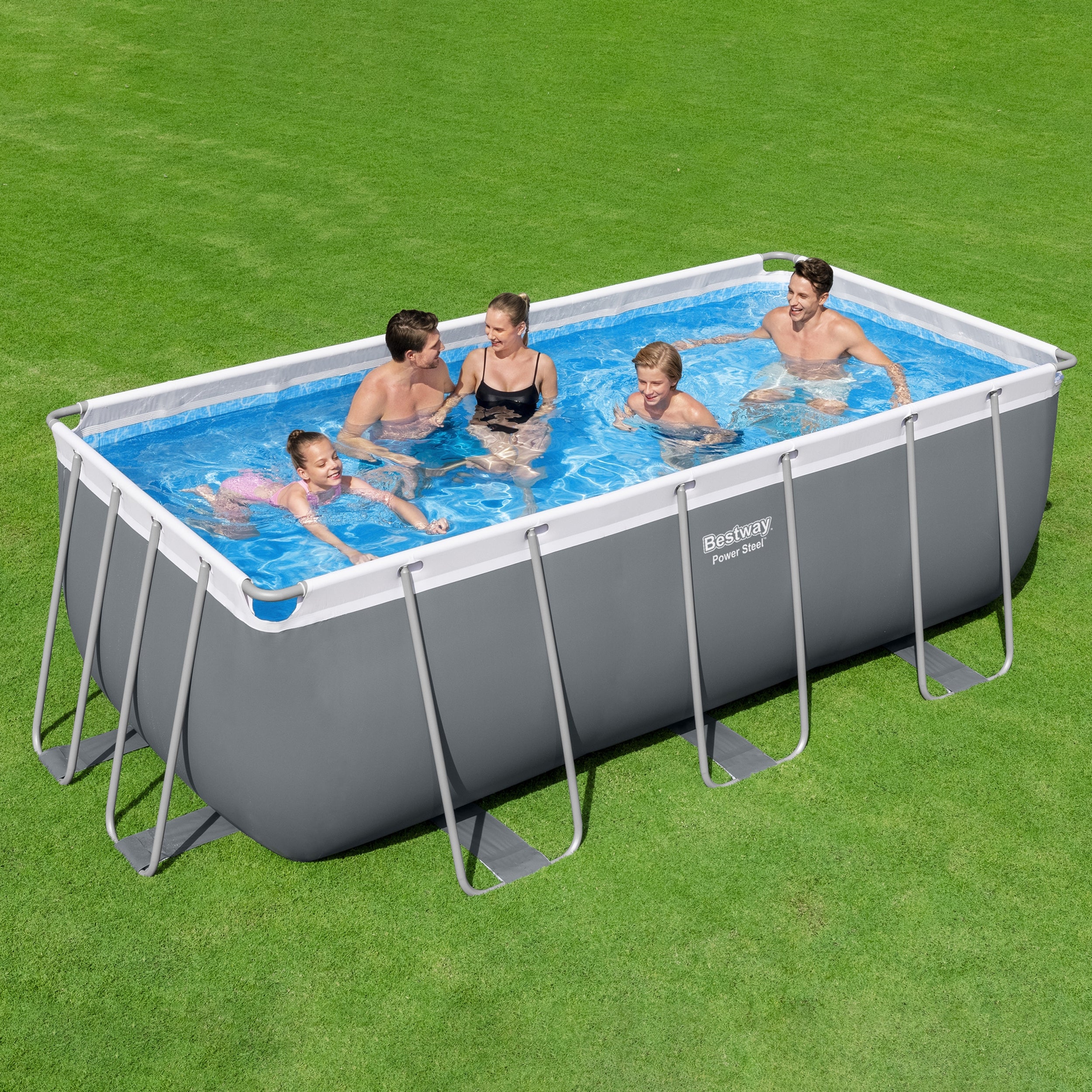 BESTWAY - Piscina fuori terra Rettangolare Power Steel - altezza 122x412x201 cm