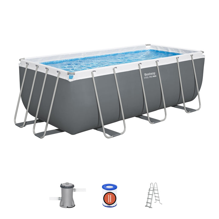 BESTWAY - Piscina fuori terra Rettangolare Power Steel - altezza 122x412x201 cm
