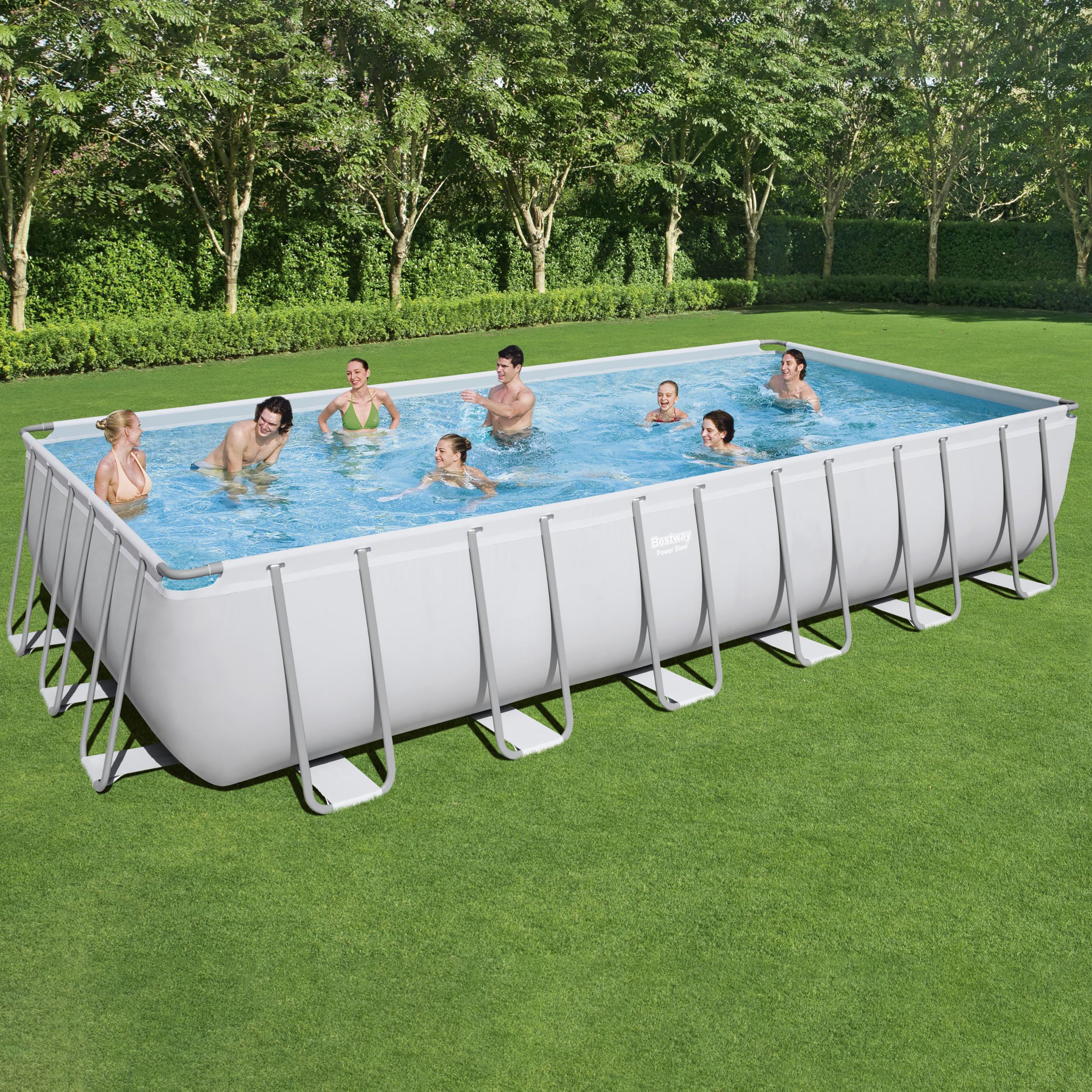 BESTWAY - Piscina fuori terra Rettangolare Power Steel - altezza 132x732x366 cm