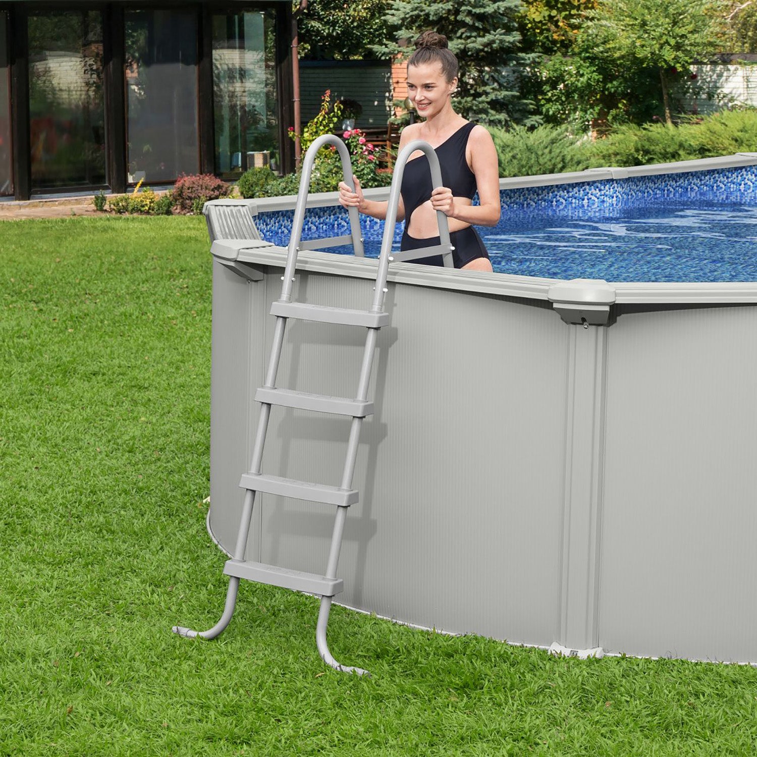 BESTWAY - Piscina Fuori Terra Ovale Hydrium™ con Filtro a Sabbia e Accessori - altezza 122x500x366 cm