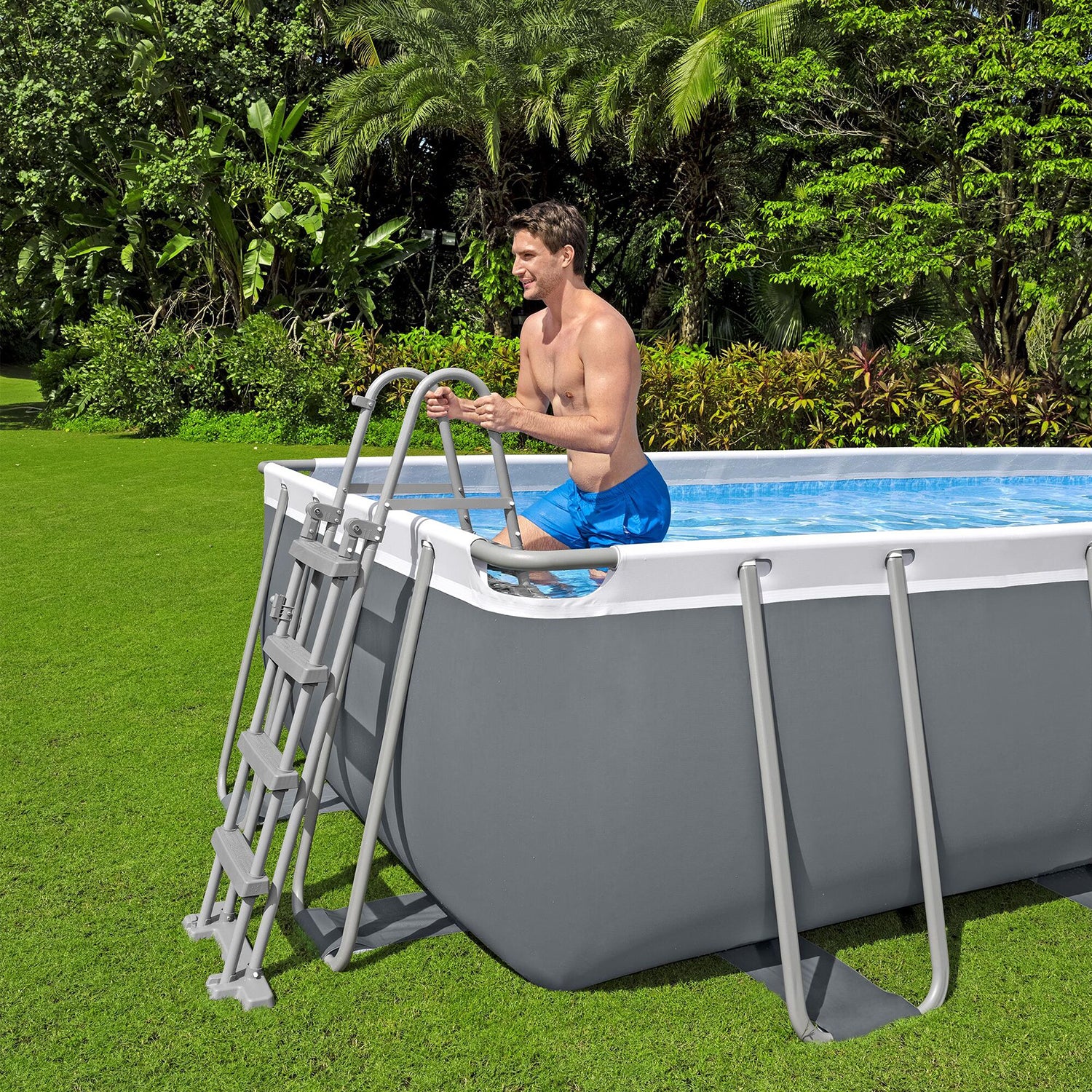 BESTWAY - Piscina fuori terra Rettangolare Steel Pro MAX - altezza 122x488x244 cm